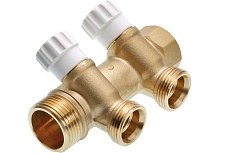 Коллектор TECE универсальный с запорными вентилями, 1x3/4 дюйма Евроконус, 2 контура, стандартная латунь 8730010