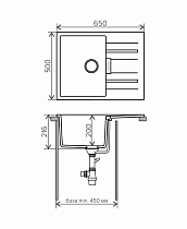 Кухонная мойка Tolero TL-650 №923 65 см белый