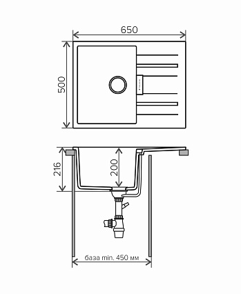 Кухонная мойка Tolero TL-650 №923 65 см белый