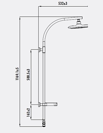 Душевая стойка Creavit SH771 красный, 3 режима