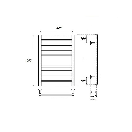 Полотенцесушитель водяной Point PN10146S П8 40x60, хром