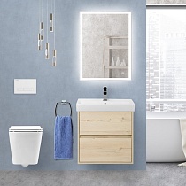 Тумба с раковиной BelBagno Neon 60 см, 2 ящика, Pino Bianco