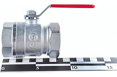 Шаровой кран Giacomini R250D 1 1/4&quot;, внутренняя/внутренняя, ручка-рычаг красный, хромированный R250X006