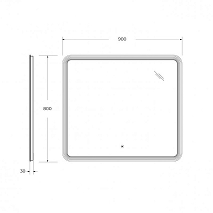 Зеркало Cezares Duet 90x80 см с подсветкой CZR-SPC-DUET-900-800-LED-TCH