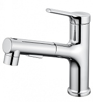 Смеситель для раковины Wonzon&Woghand WW-A40862-CR выдвижной излив, хром