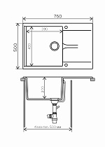 Кухонная мойка Polygran Gals-760 № 16 черный 76 см