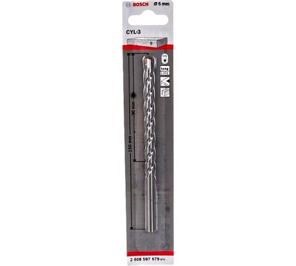 Сверло по бетону Silver Percussion (6х90х150 мм) Bosch 2.608.597.679