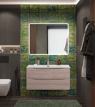 Мебель для ванной BelBagno Marino-Cer-N 100 см Rovere Grigio