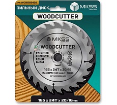 Диск пильный по дереву MKSS Toolbox Woodcutter WC1650 165x24Тх20/16 мм WC16502420