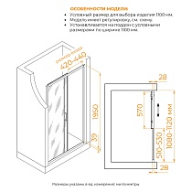 Душевая дверь RGW Passage PA-114 110x195, прозрачное, хром 030811411-11