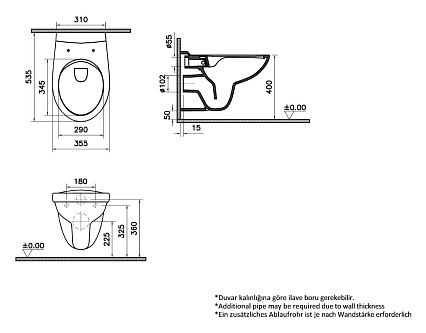 Подвесной унитаз VitrA S10 7855B003-0075 безободковый