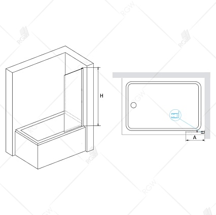 Шторка для ванны RGW Screens SC-056-8B 40x150 прозрачное, черный