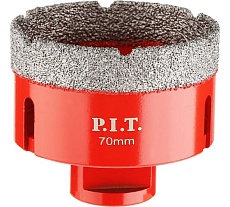 Коронка алмазная по керамограниту P.I.T. 70 мм, M14, сухое сверление, вакуумная пайка AMAS18-0070