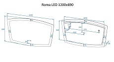 Зеркало Art&Max Roma 120x70 см, с подсветкой