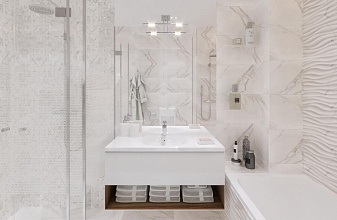 Дизайн проект ванной комнаты «Белая грация»