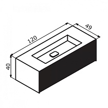 Мебель для ванной Orka Cube 120 см, антарцит матовый