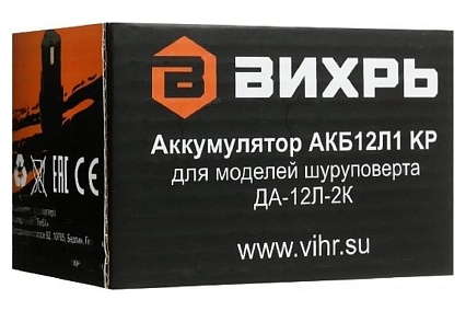 Аккумулятор АКБ12Л1 KP (12 В; 2 Ач; Li-Ion) для ДА-12Л-2К Вихрь 71/8/50