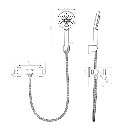 Смеситель для душа Lemark Minima LM3803C хром