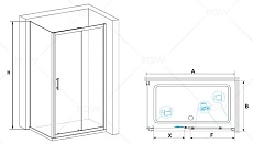 Душевой уголок RGW Passage PA-145 120x80 прозрачное, хром