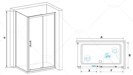 Душевой уголок RGW Passage PA-145 120x80 прозрачное, хром