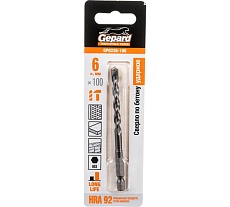 Сверло твердосплавное спиральное по бетону 6x100 мм, HRA 92 Gepard GP0226-100