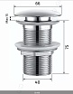 Донный клапан Gid CH100 Хром без перелива