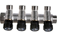 Коллектор СТМ 4 выхода, вентиль, наружная резьба, 3/4х1/2 C4MV3412N