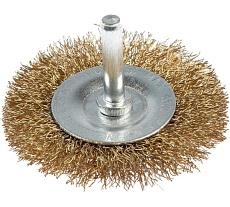 Щетка металлическая для дрели со шпилькой, плоская, 65 мм Тундра 1032376