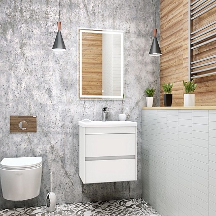 Мебель для ванной Art&Max Family 50 см подвесная, Bianco Lucido