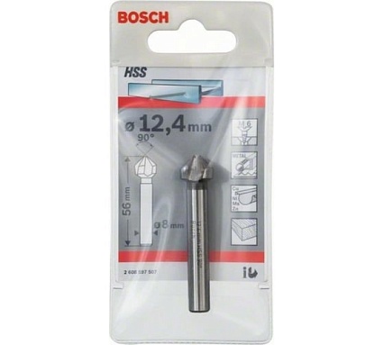 Конусный зенкер HSS 12.4 мм, М6 Bosch 2608597507