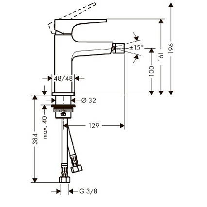 Смеситель для биде Hansgrohe Metropol 74520000