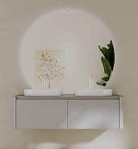 Мебель для ванной Black&White Universe U915.1400-2 Double 140 см, светло-серый, две раковины