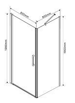 Душевой уголок Vincea Orta VSR-1O 80x80 хром, прозрачный