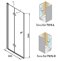 Душевая дверь Kolpa-San Terra flat TV/S 80 D