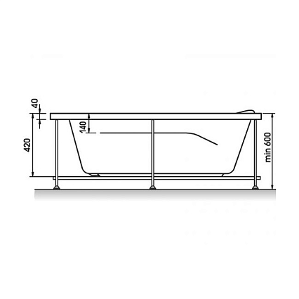 Акриловая ванна Relisan Zoya150x95 см R