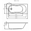 Акриловая ванна Cersanit Nike 150x70 см ультра белая