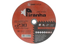 Диск отрезной по металлу и нержавеющей стали PIRANHA PRO 230x2.0x22.23 мм (T41 WA36T BF) SAMGRUPP SAMC-019223020