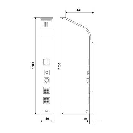 Душевая панель Excellent More ARAC.ML9304E хром