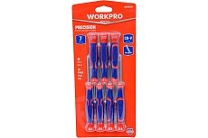 Набор прецизионных отверток WORKPRO CR-V, крест+шлиц, 7 шт. WP200509