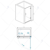 Душевая дверь RGW Hotel HO-011B 60x195, прозрачное стекло, черный