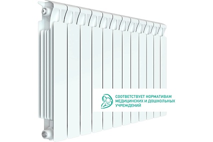 Биметаллический радиатор Rifar MONOLIT 500 12 секций, боковое подключение RQLAGK1B4UUG80