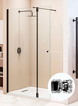 Душевая перегородка RGW Walk In WA-054B (WA-010B + Z-072B) 120x195 черный, прозрачное 351005423-14