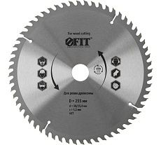 Диск пильный по дереву (255х30 мм; 60T) для циркулярных пил FIT IT 37760
