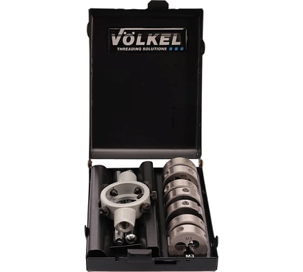 Набор плашек VOLKEL М3-М12 HSS-G (+ вороток) 8 предметов V49525