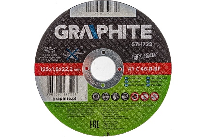 Диск отрезной по камню 41 37C30-R-BF (125x1.6х22.2 мм) Graphite 57H722