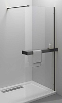 Душевая перегородка Vincea Walk-In VSW-4HR100CLB 100x200 черный, прозрачное