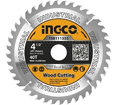 Диск пильный по дереву TCT (115х22 мм; 40Т) Ingco TSB111555