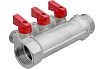 Коллектор с отсекающими кранами MPF 3 выхода х1" х1/2" наружная резьба ИС.071076