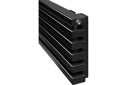 Горизонтальный радиатор c нижним подключением ARBIOLA Compact Gorizont V 1800-63-08 секции, GVR, RAL 9005 матовый черный 254664