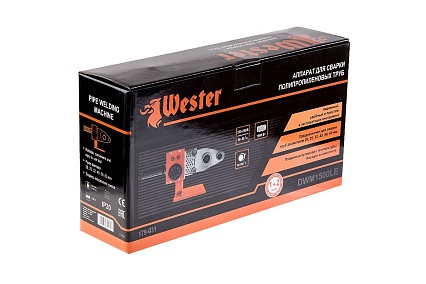 Аппарат для сварки ПП труб Wester DWM1500LE 1500 Вт, с 6-ю насадками 346487